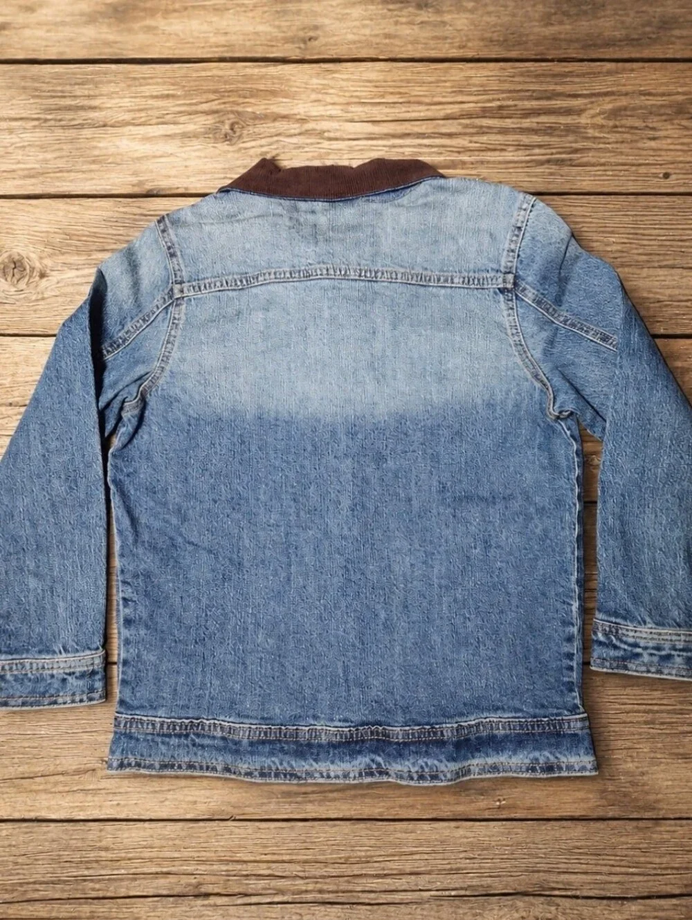 NWT Gymboree Heritage Denim Chore Coat Barn Jacket Corduroy Collar Size 8